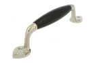 Poignée de porte 185 mm laiton nickelé bois d'ébène (1935)