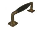 Poignée de porte 170 mm laiton patiné bois d'ébène