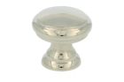 Bouton de meuble laiton nickelé medium Ø 23 mm H22 mm