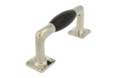 Handgreep 130mm strak model messing vernikkeld ebbenhout