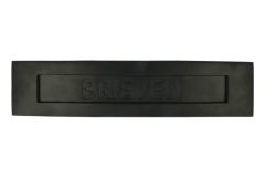 Brievenbus messing zwart poedercoat tekst "BRIEVEN"