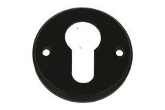 Cilinderslotrozet rond messing zwart gepoedercoat