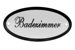Geëmailleerd deurbordje "Badezimmer" ovaal 100x50mm