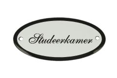 Geëmailleerd deurbordje "Studeerkamer" ovaal 100x50mm