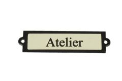 Geëmailleerd deurbordje "Atelier"