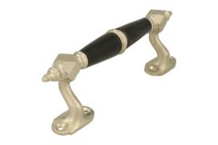 Deurgreep 175mm sierlijk verkropt matnikkel bakeliet