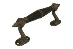 Deurgreep 175mm sierlijk verkropt messing verouderd