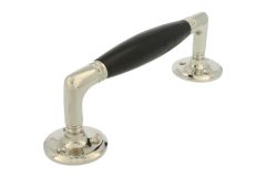 Deurgreep 180mm messing vernikkeld ebbenhout