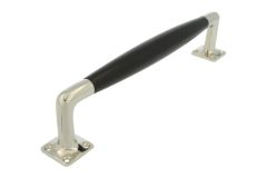 Deurgreep strak model 250mm messing vernikkeld ebbenhout