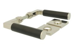 Deurklink "Bauhaus"messing vernikkeld ebbenhout