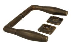 Deurklink messing verouderd strak model stel