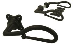 Deurklink opengewerkt, smeedijzer gepoedercoat klaver rozet