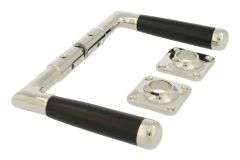 Deurklink messing vernikkeld ebbenhout stel (1918)