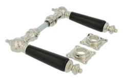 Deurklink (1892)messing vernikkeld ebbenhout stel