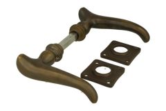 Deurklink messing verouderd stel (1909)