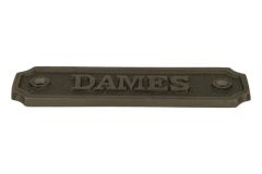 IJzer deurplaatje "Dames" rechthoekig 115x36mm