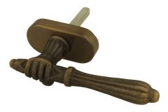 Draaikiep greep (1885) messing verouderd