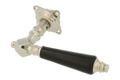 1/2 poignée de porte laiton nickelé bois d'ébène (1900)