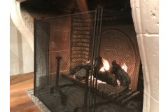 Haardscherm 3-slag sierlijk handvat 77 cm × 143 cm(HxB)