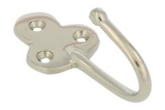 Crochet laiton nickelé modèle 18e siècle. Profondeur 32 mm