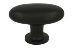 Bouton de meuble ovale en fonte noire 58x34 mm H40 mm