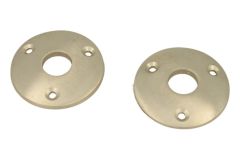 Rosace ronde en nickel satiné,diamètre du trou 15 mm (paire)