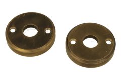 Rosace ronde en laiton patiné, paire (vis relieuse)