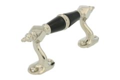 Handgreep 145mm sierlijk verkropt messing vernikkeld