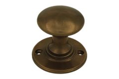 Ronde knop Ø40mm rozet Ø50mm in messing verouderd