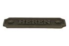Plaque de porte en fer rectangulaire “Heren” 115x36 mm
