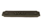 IJzer deurplaatje "WC" rechthoekig 115x36mm